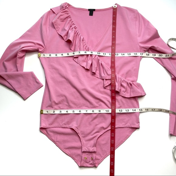 J. Crew Pink Ruffle Bodysuit Style H3685 Medium - Picture 10 of 10